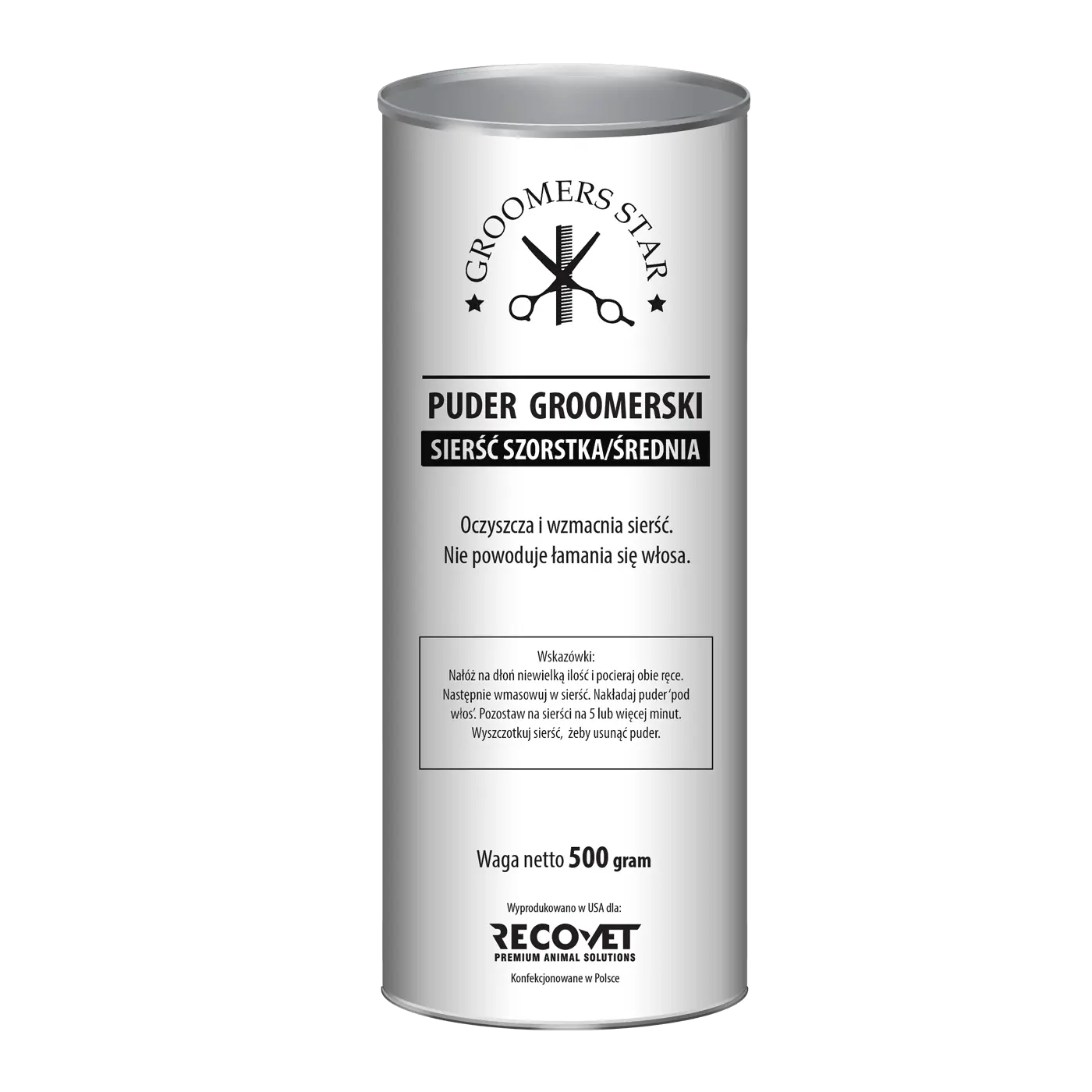 Puder groomerski sierść szorstka oraz średnia.